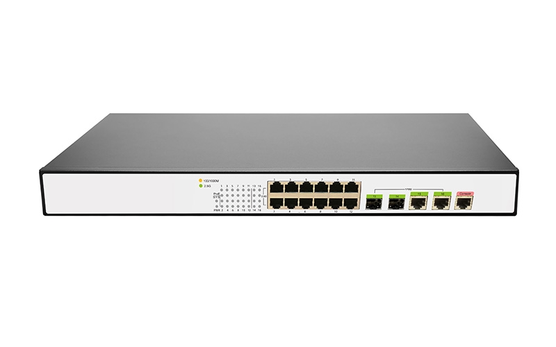 S3100-12M2XT2XF-PoE+ 12x 2.5G PoE+ ports